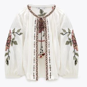 NWT! Zara Beaded Embroidered Summer Jacket size L